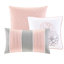 Literie 6 pièces, gris / pêche, double / grand, coton imprimé, confort réversible, coussins brodés, pièce lavable à la machine grise / pêche, chaleur, floral, 3 coussins