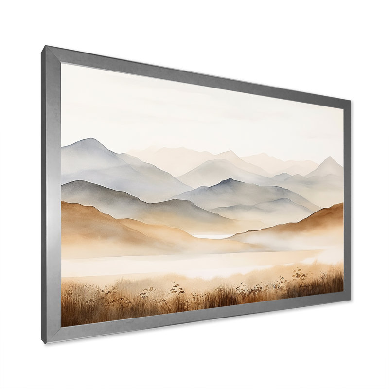 Mountain Silent Beauty II, H 12 po x l 20 po x P 1 po, Cadre simple argenté