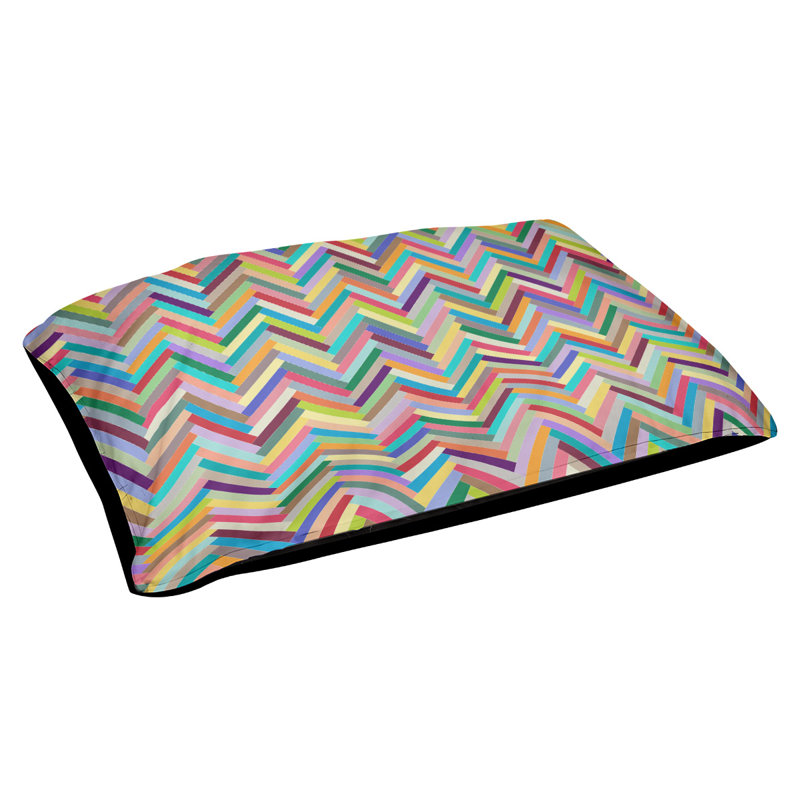 Coussin décoratif à chevrons, Petit (L 18 po x l 28 po), Arc-en-ciel, Utilisation intérieure seulement