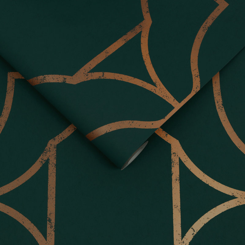 Papier peint géométrique Zita, Vert
