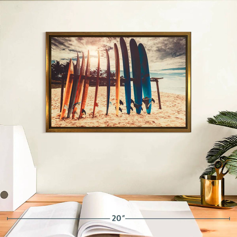 Support de planche de surf, Cadre flottant doré, 13 po x 9 po