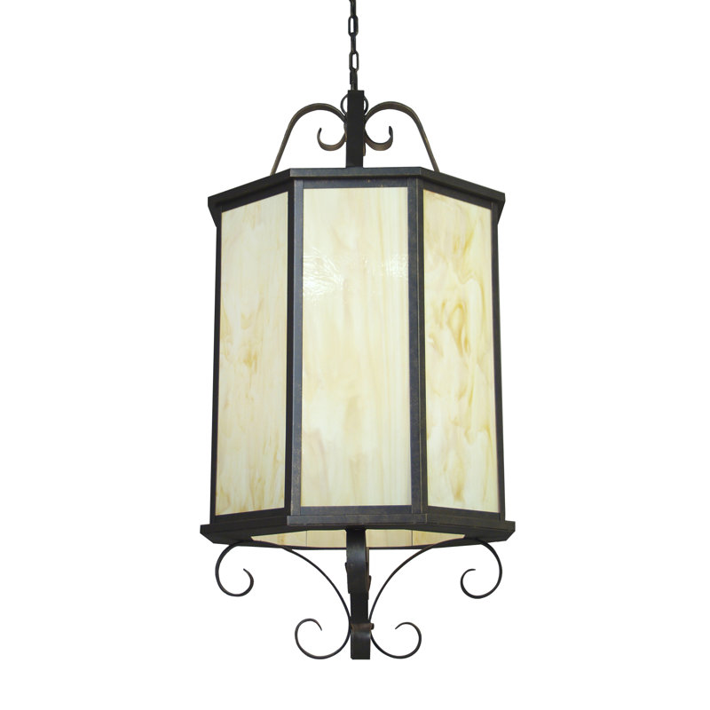 Musetta 8 - Light Outdoor Hanging Lantern, Blackwash, New Mica
