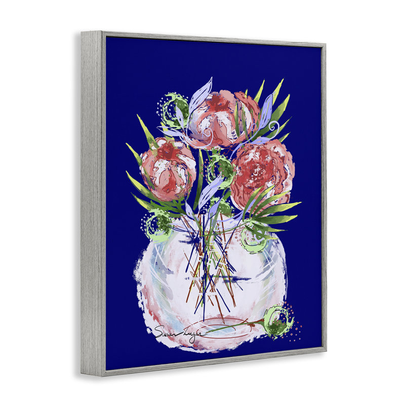 Estampe florale en verre de lait, design par Susan Lugar, H 30 po x l 24 po, Estampe numérique Farmhouse