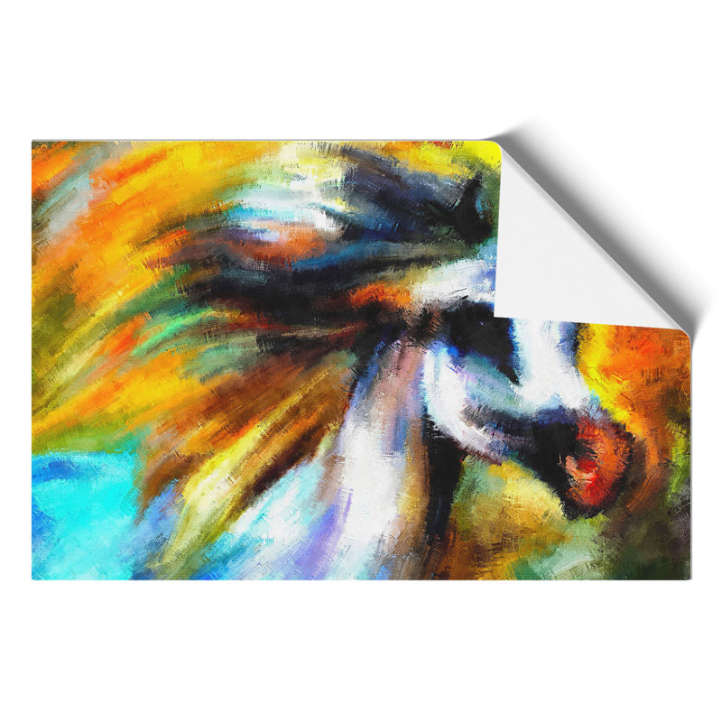 Colourful Horse Painting - Frameless Print, 21cm H x 30cm W x 0.1cm D