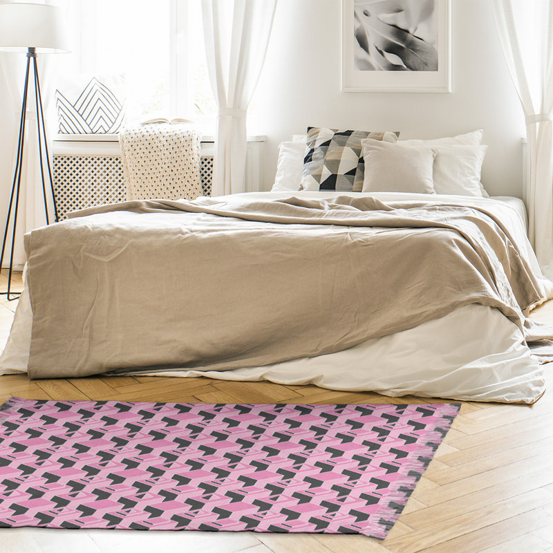 Tapis rose/noir skyscrapers, Non
