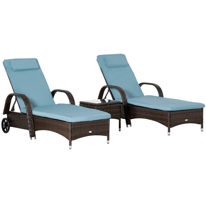 Chaise longue inclinable avec coussins 78,75 po Shemsie, gris