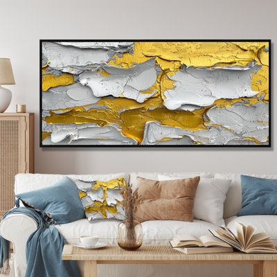 Yellow And Grey Abstract Grove Harmony II - Abstract Suprematism Wall Art for Living Room