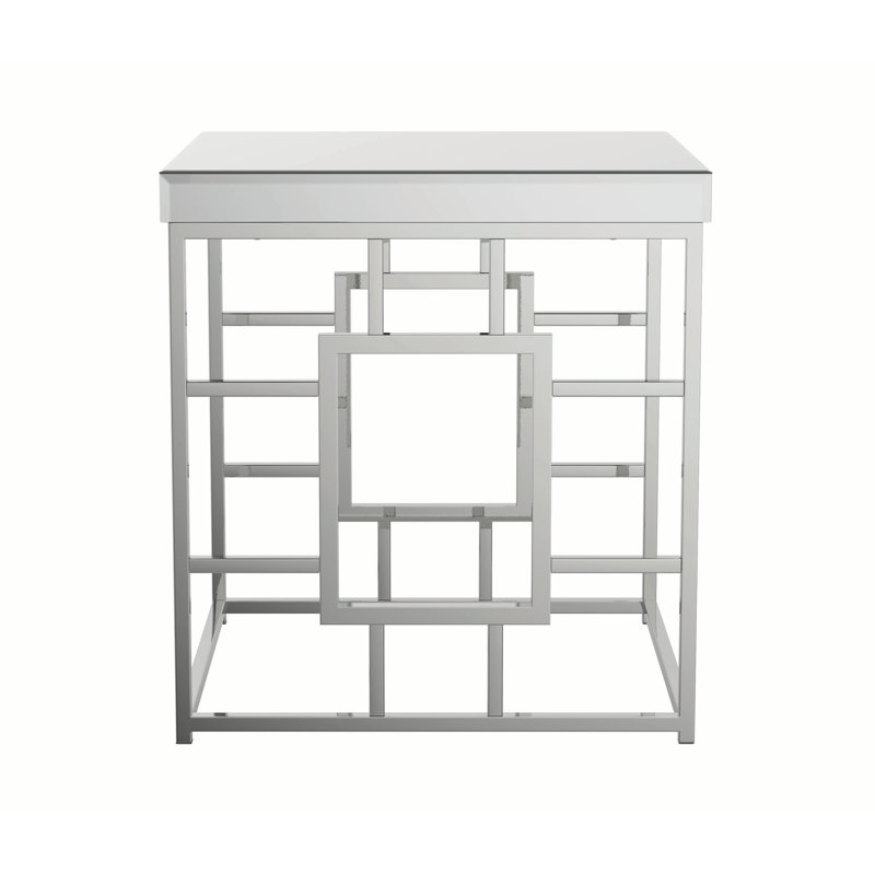 Sheraden Mirrored Glass Top End Table