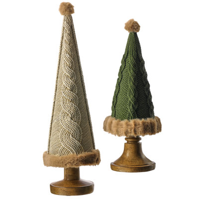 Ensemble d'arbre en tricot 13 à 13,5 po en résine