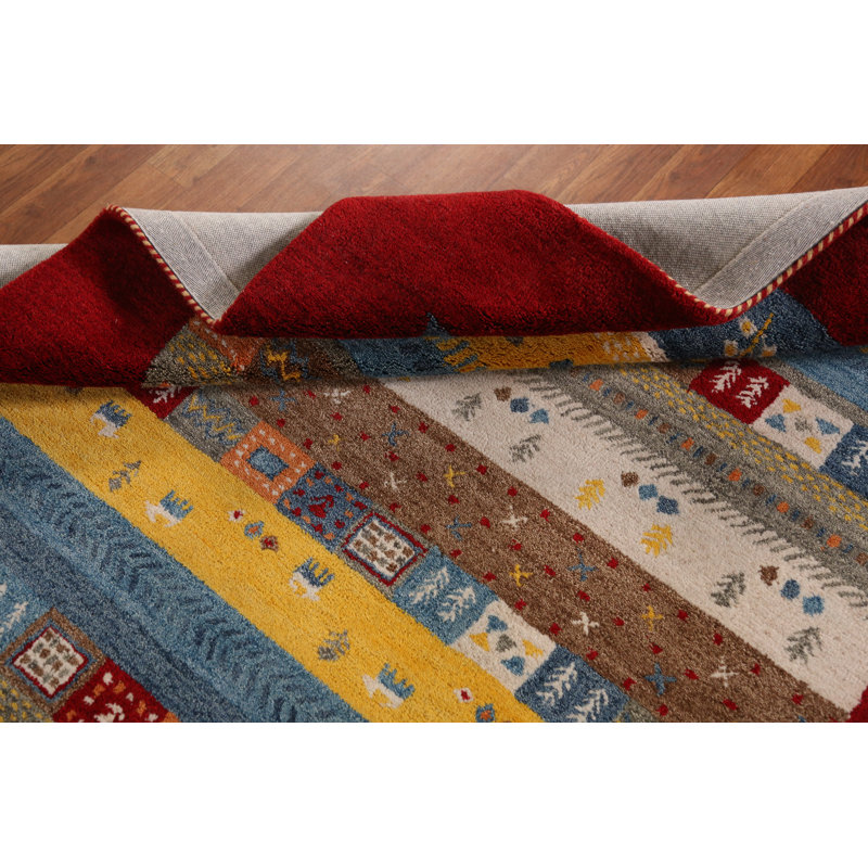 Tapis tribal à motif géométrique Gabbeh