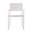 Chaise de salle à manger d'extérieur moderne en aluminium, argent (ensemble de 2)