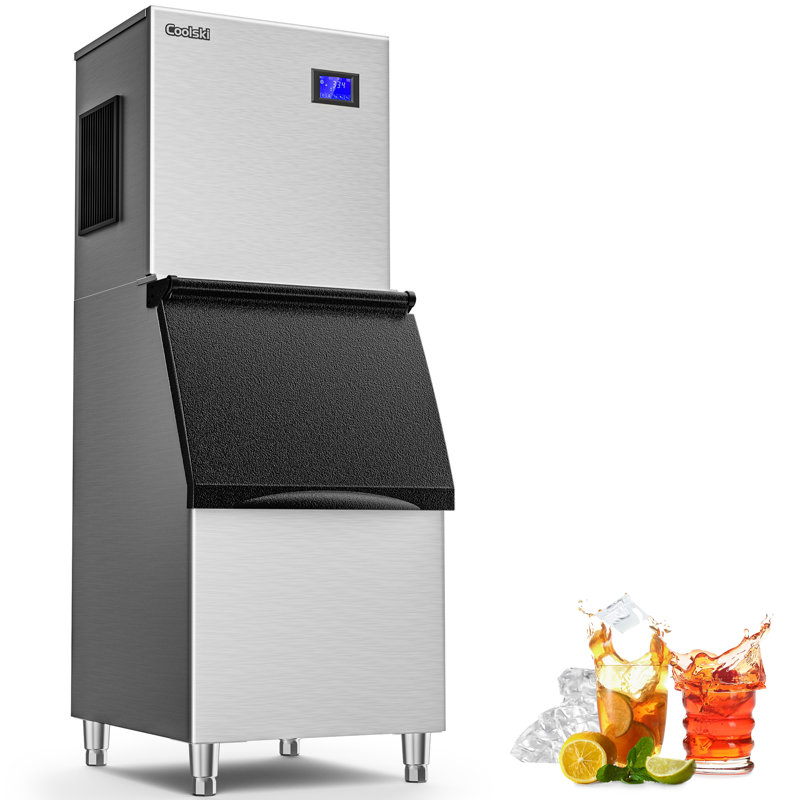 22'' Wide Commercial Ice Maker Machine 650Lbs/Day, Large Industrial Ice Machine With Storage Bin, Etl Approved, Ice Ready In 5-15 Minutes, Perfect For Restaurants And Bars, Stainless Steel