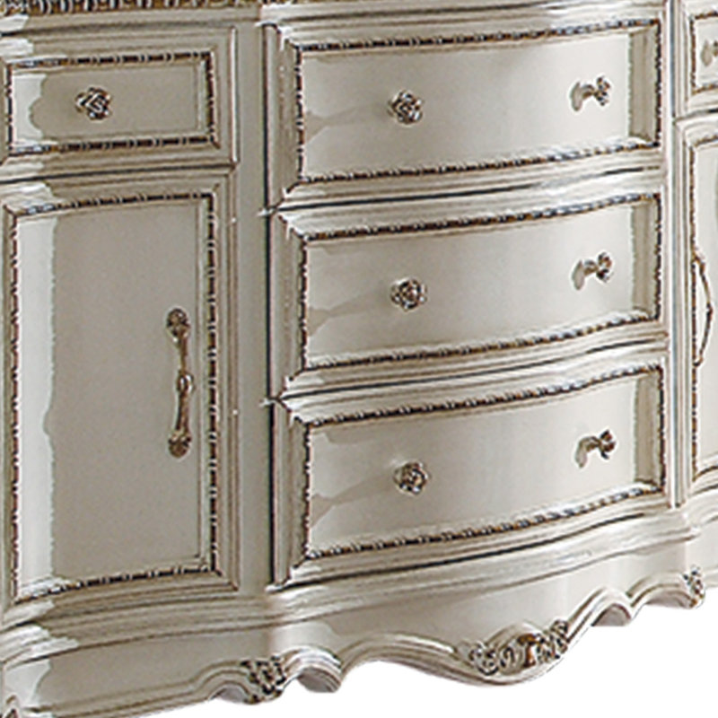 Vestavia 5-Drawer Combo Dresser in Antique Pearl, Antique Pearl
