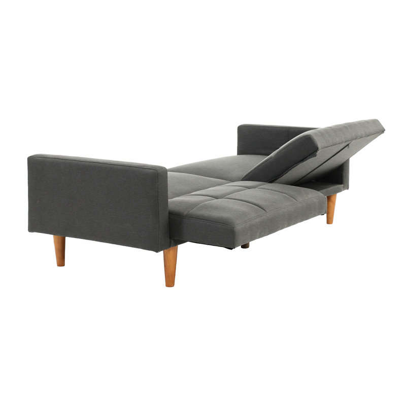 Tissu gris réglable avec bordure en similicuir noir et base en bois massif décorée