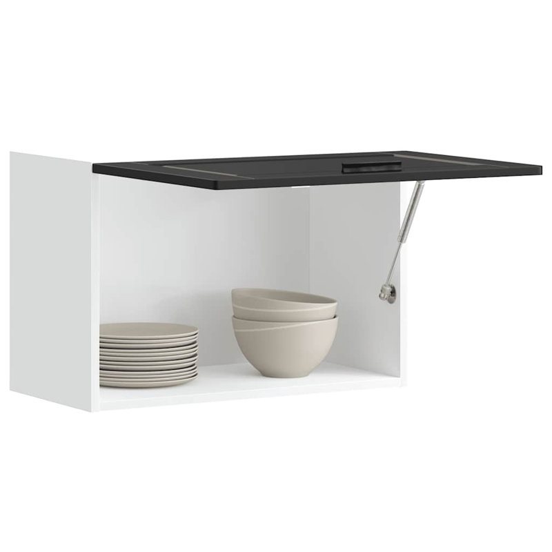 vidaXL Kitchen Wall Cabinet Engineered Wood Medium, Black 