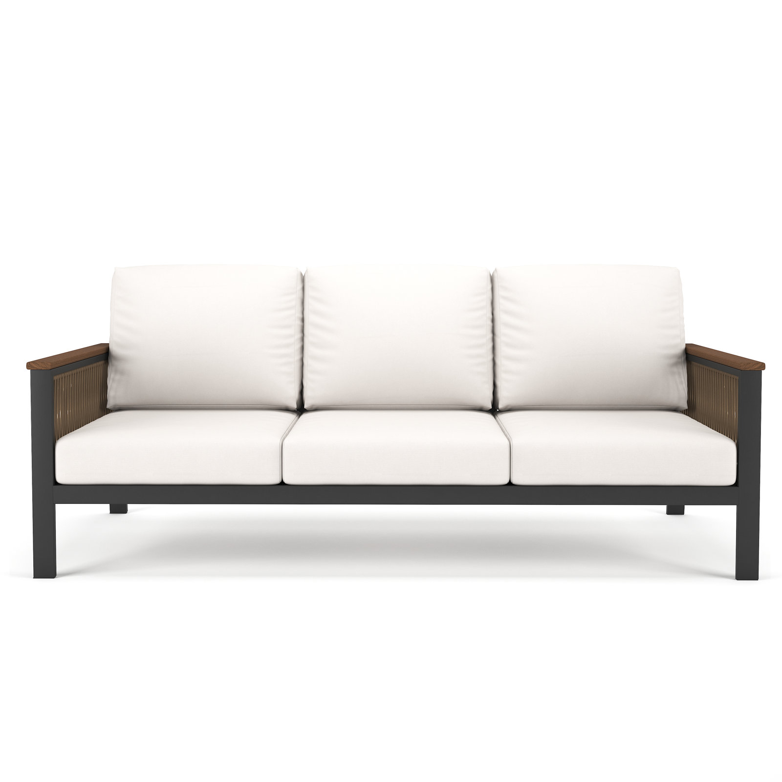 Townsend 80" Sunbrella® Patio Sofa, Canvas White Sunbrella® Canvas, Gray/Brown