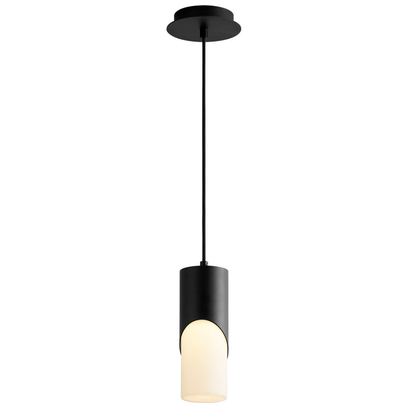 Luminaire suspendu cylindrique à 1 lumière DEL Gator, Noir, H 130,75 po x l 5,88 po x P 5,88 po