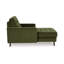 Chaise longue Pir, revêtement en velours capitonné vert olive douillet 64 po