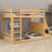 Bunk Bed with APP-Controlled 7-Color LED Lights, USB Ports, Shelves and 2  Drawers-1811547222