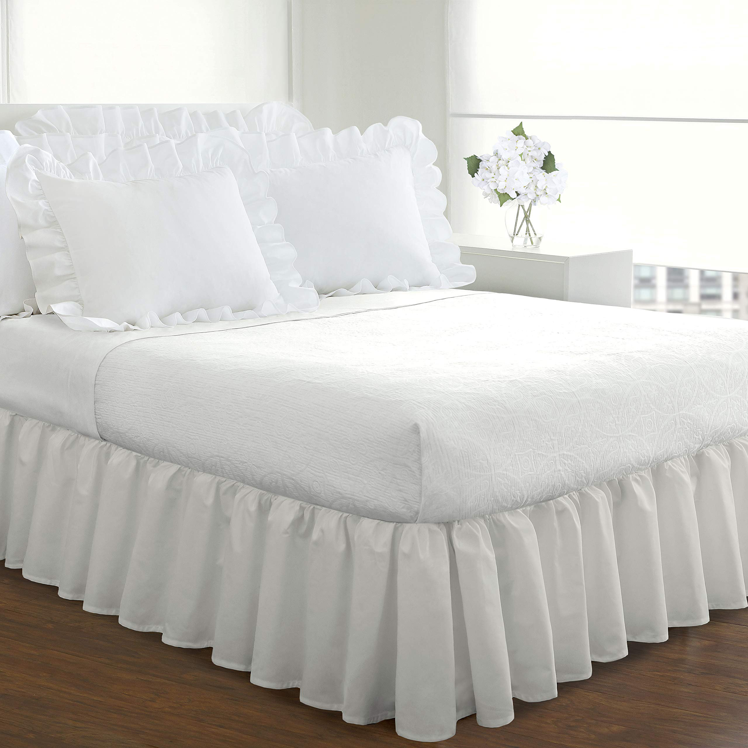 1pc Jupe De Lit Élastique De Couleur Pure, Fournitures De Douces Pour