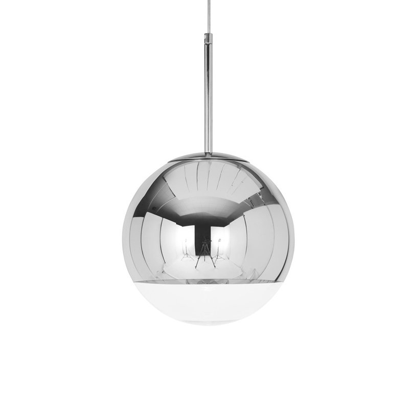 Luminaire suspendu sphère 1 lumière Ozuna, Chrome, H 59 po x l 14 po x P 14 po