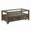 Table basse moderne avec tablette et tiroirs