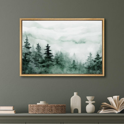 Paysage de forêt Woodland «Foggy Forest Whispers Mystical Pines» sur