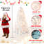 Arbre de Noël blanc 9 pi pré-éclairé avec fil mémoire - 650 lumières incandescentes chaudes, extrémités de 1930, conception à dépliage automatique, support en métal stable, arbre de Noël artificiel en PVC-1817623452
