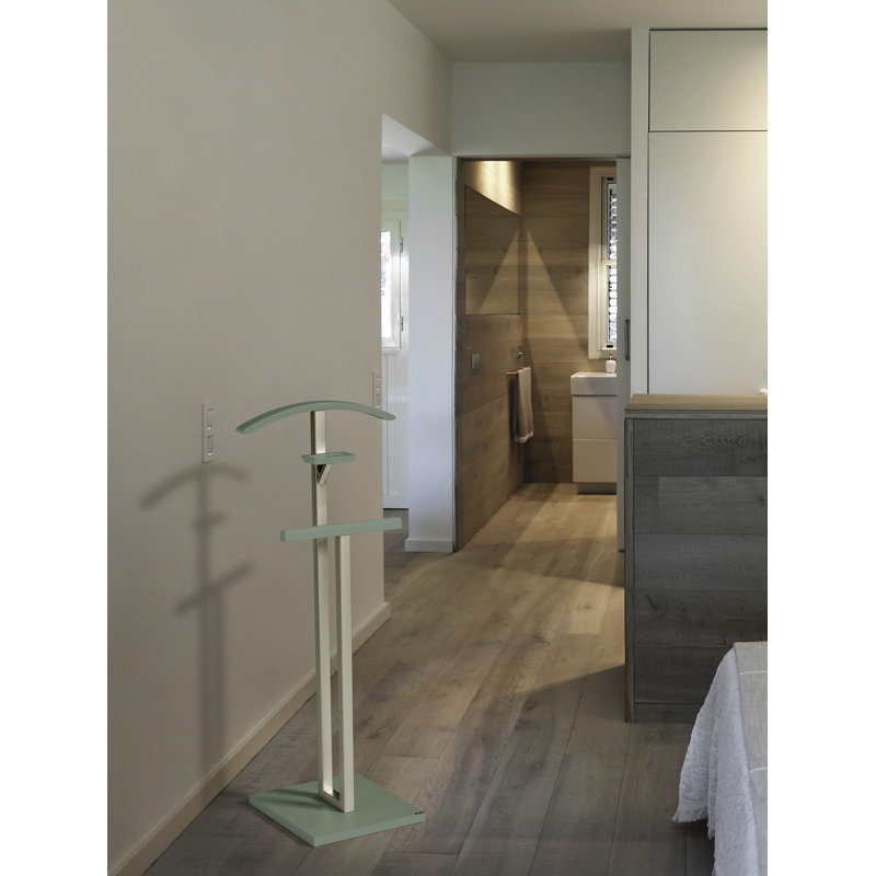 Solid Wood Freestanding Valet Stand, Green
