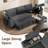 85-Inch 3-Seater Sofa Bed With Adjustable Backrest, Foldable Coffee Table, Cup Holders, Usb & Type C Ports, Storage Pockets, Perfect For Home, Hotel, Apartment, And Dorm-1181711913