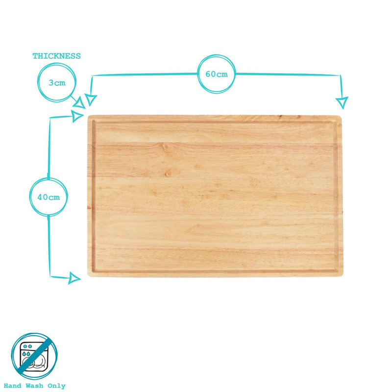 Argon Tableware Wooden Butchers Block Chopping Board, 40cm L x 60cm W