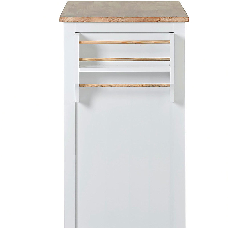 Rangement de chariot de cuisine en bois d'hévéa, chariot d'îlot de cuisine avec 8 tiroirs coulissants, y compris un organisateur d'ustensiles et 5 roulettes, pour la cuisine, le restaurant, blanc