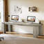 Bureau d'ordinateur 86,61 pouces de long, bureau double en bois-120145025
