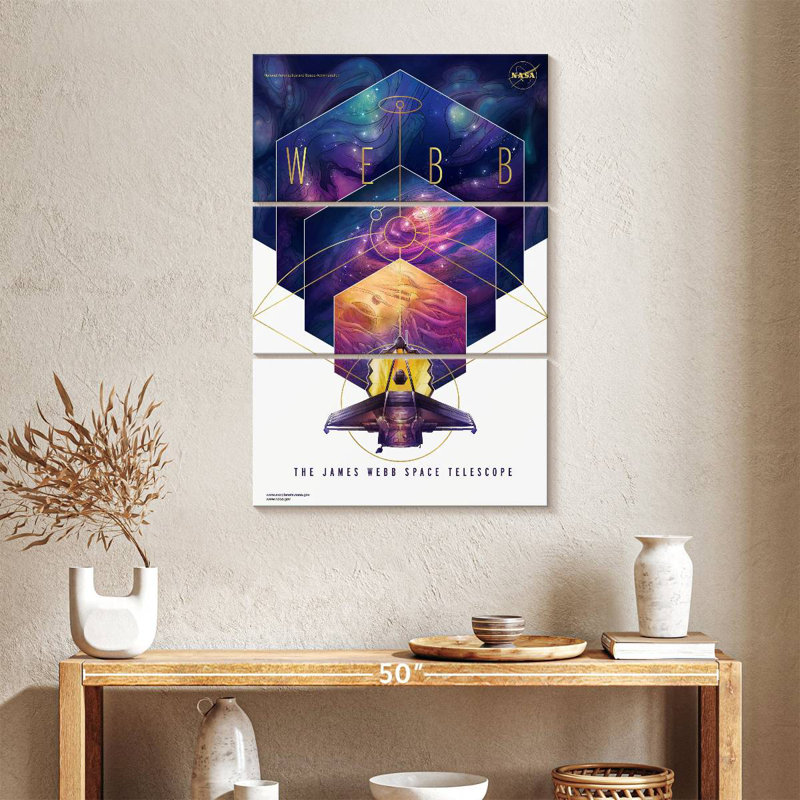 Oberle James Webb Space Telescope Poster, 38" H x 24" W