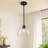 Modern 1-Light Single Dome Kitchen Island Pendant With Clear Glass-1618353749