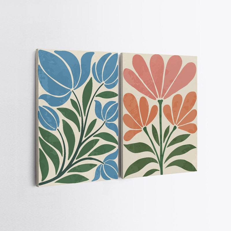 Peinture décorative sur toile (2 pièces), H 19,7 po x l 27,6 po