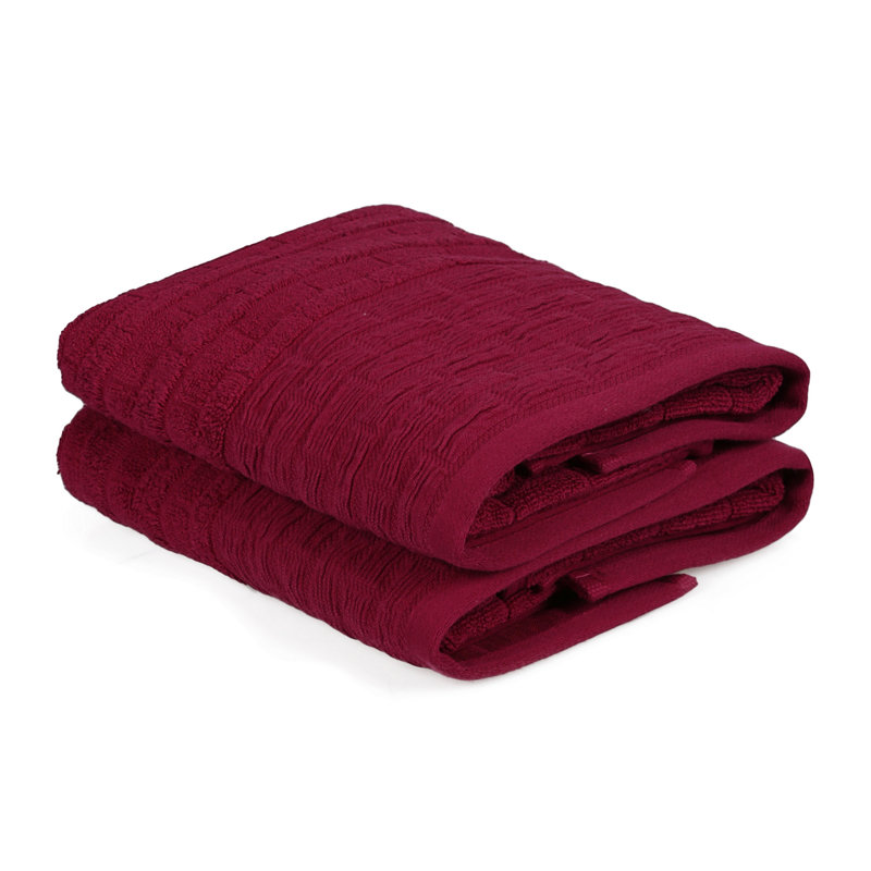Ensemble de 2 essuie-mains 2 pièces 100% coton, Fuchsia