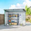 Abrian 8.5 x 4ft Metal Shed with Lightsky Panels Double Doors, Green