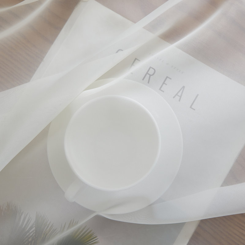 Daxin Sheer Voile Rod Pocket Curtain Panels, Ivory, 54" W x 84" L