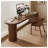 Minimalist Solid Wood Desk: Curved Edge & Cylinder Base-109948523
