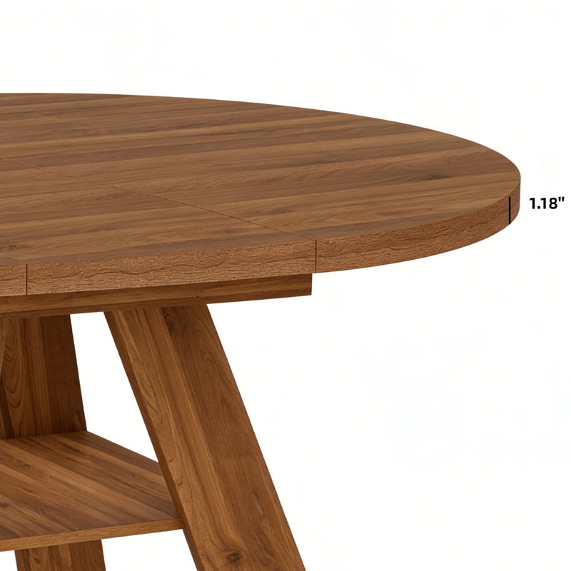 Table de salle à manger extensible ronde pour 4 à 6 personnes, table de salle à manger ovale avec rangement, table circulaire avec rallonge.