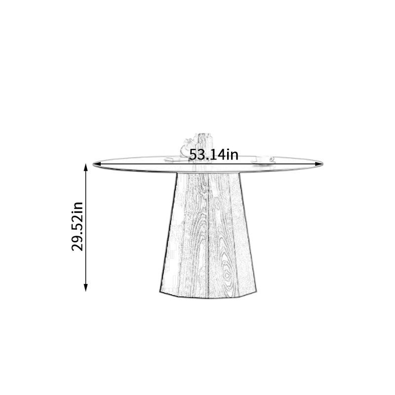 Table ronde moderne et minimaliste, Noir, H 29,52 po x L 53,14 po x l 53,14 po