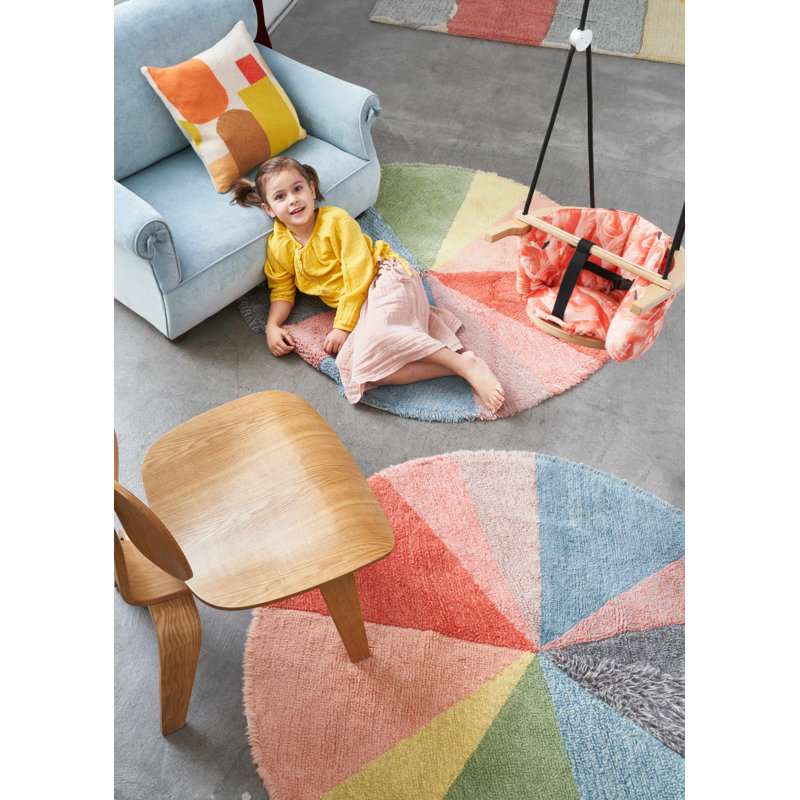 Donna Wilson Hand Tufted Wool Area Rug in Brown/Red/Blue