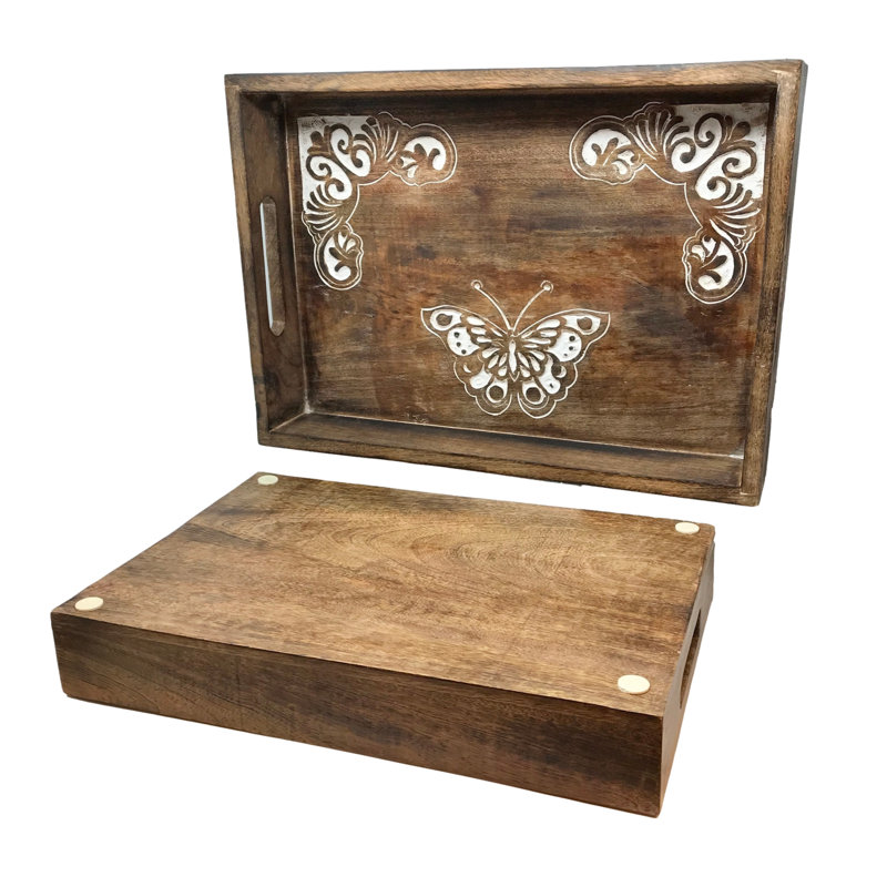 Solid Wood Tray - Set of 2