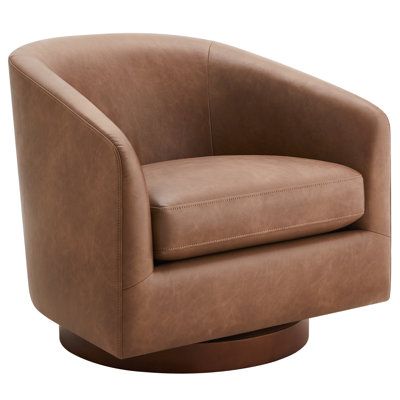 Bennett Vegan  Leather Swivel Barrel Chair