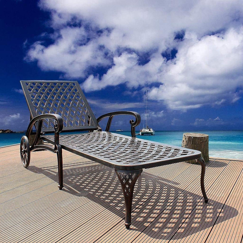 Chaise longue en aluminium coulé brun 1Pcs