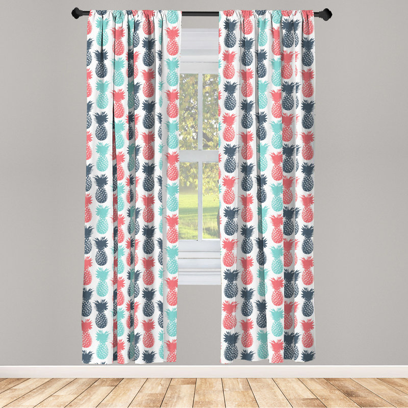 Pineapple Semi-Sheer Rod Pocket Sliding Panel, 28" x 95"