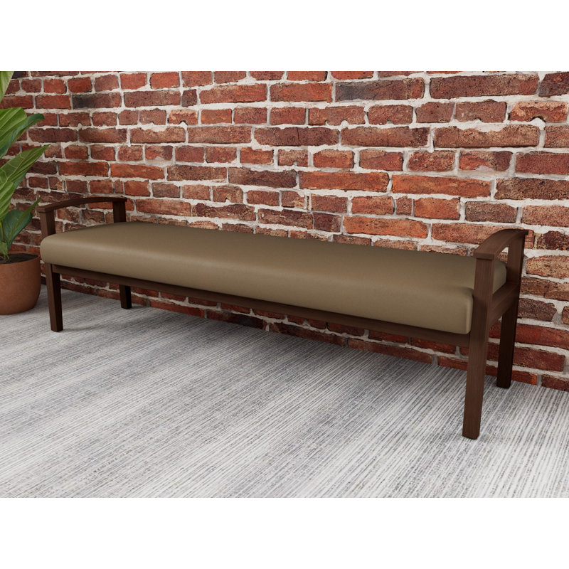 Banc en bois massif Amherst, Patriot Plus taupe, Noyer Riftwood