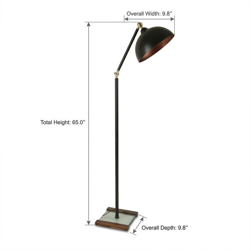 Lampe sur pied géométrique noire Aura