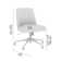 Mid Back Armless Office Chair With Wheels In Soft Beige Fabric, Computer Desk Seating For Personal Workspace